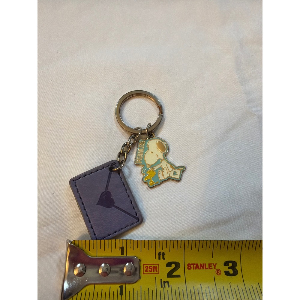 Snoopy Woodstock Keychain Universal Studios Japan Peanuts 2018 Purple Charm - Picture 3 of 3